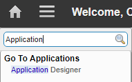 Application Designer shown in the Maximo Go To search results