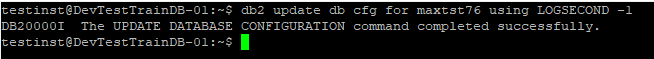 DB2 accepting LOGSECOND minus one for infinite active logging