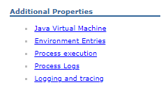 The Java Virtual Machine link in the process definition