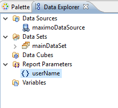 The userName report parameter in BIRT Report Designer